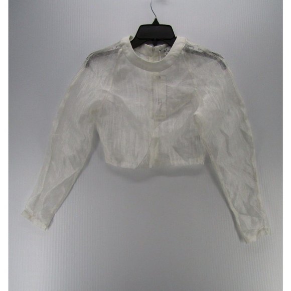 Asilio Tops - Asilio Blouse 2 Cropped Top Mesh Sheer Crewneck Back Zip Party NEW